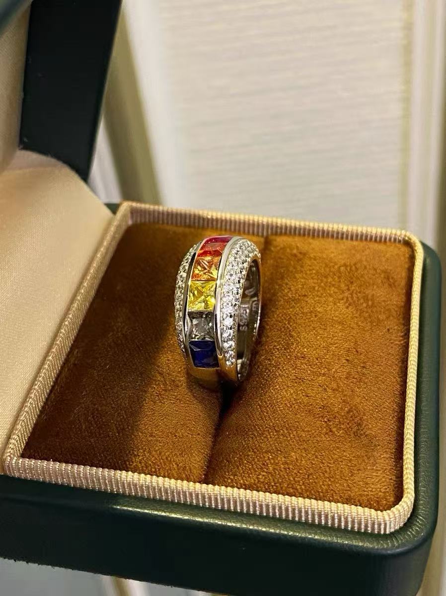 Rainbow Reverie: Multi-Gem Eternity Band - Image 2