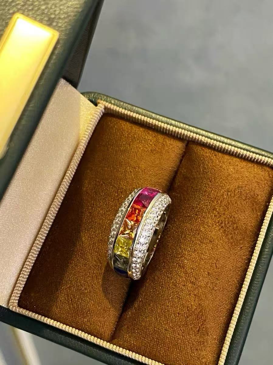 Rainbow Reverie: Multi-Gem Eternity Band - Image 3