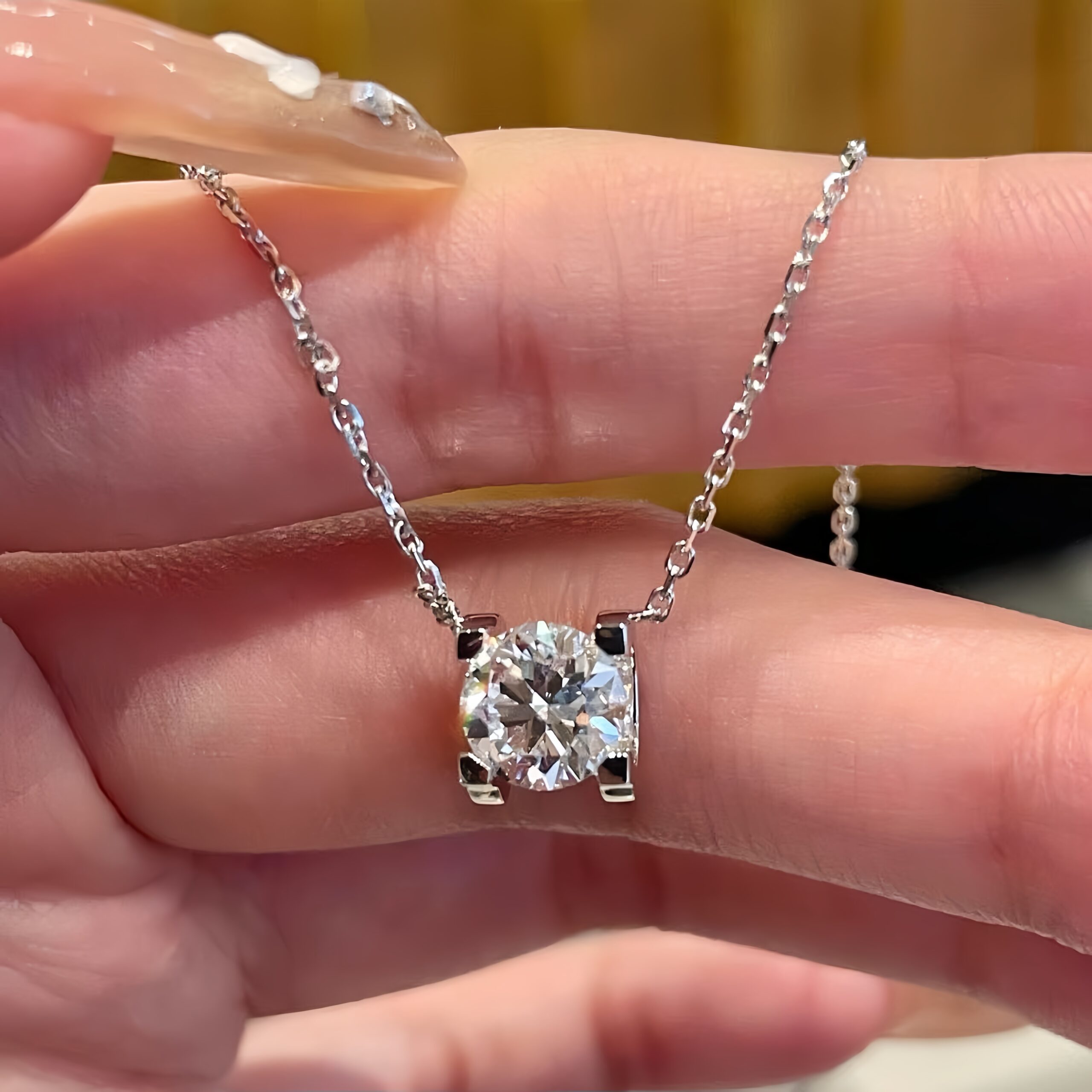 Celestial Whisper: Moissanite Pendant Necklace - Image 4