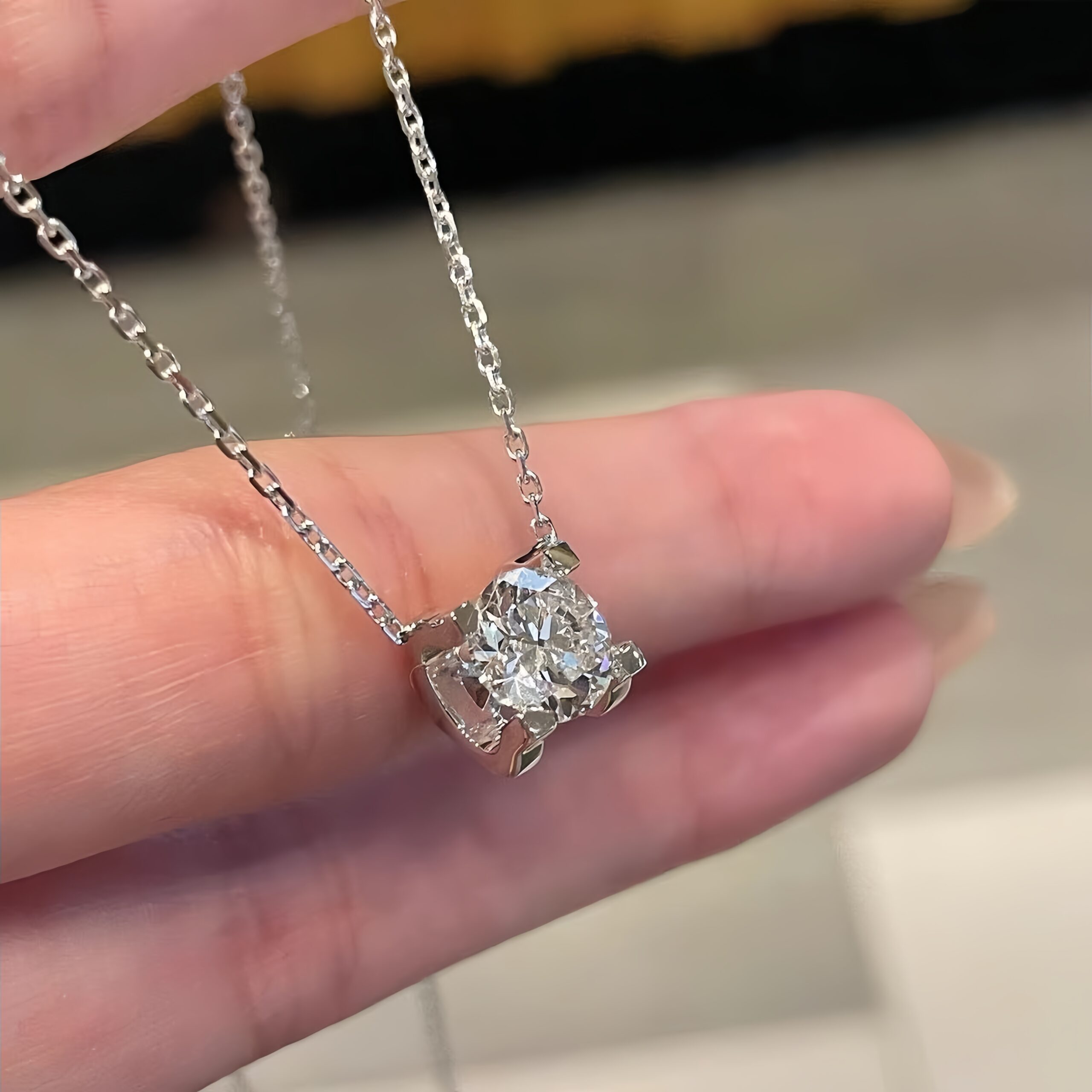 Celestial Whisper: Moissanite Pendant Necklace - Image 5