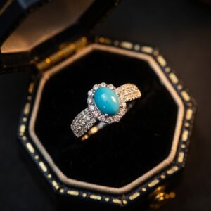 Secret Oasis: Turquoise Halo Ring